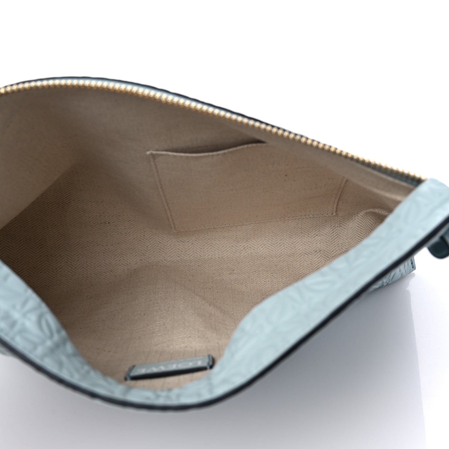 Loewe Calfskin Embossed Repeat T Pouch Light Blue 5 of 8