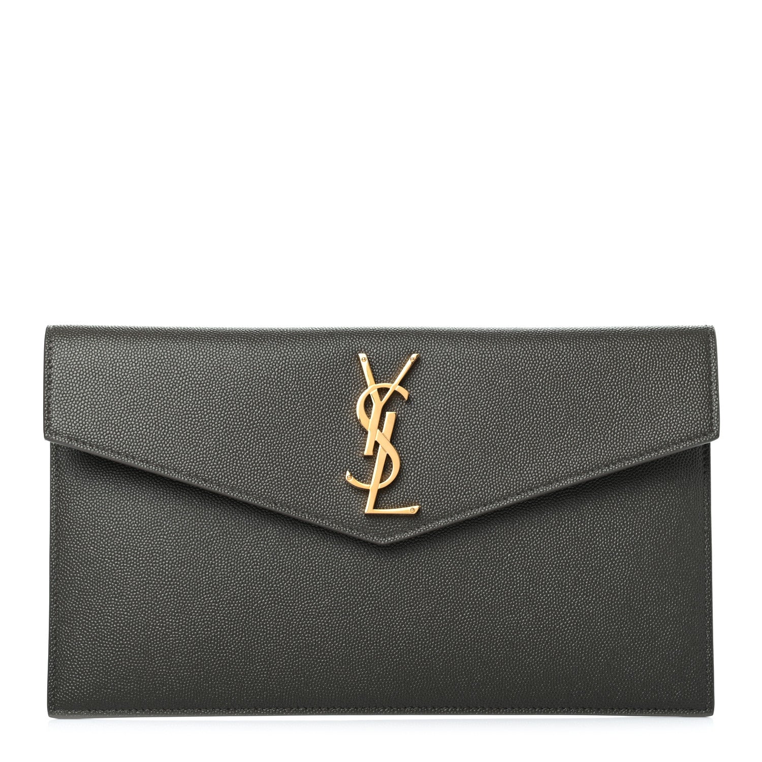 Saint Laurent Grain De Poudre Uptown Pouch Pebble 1 of 7