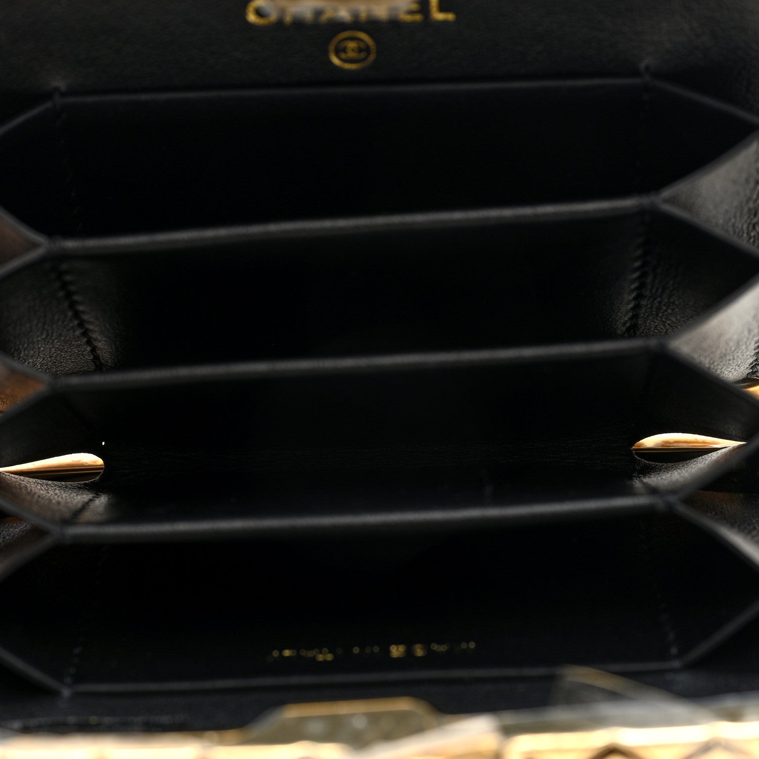 Chanel Glazed Goatskin Quilted Small Box With Chain Black 5 of 10