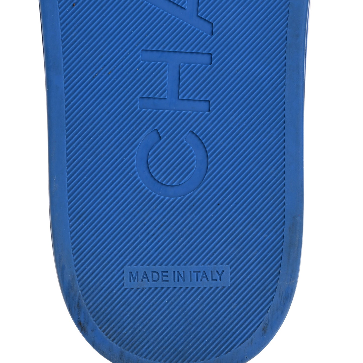 Canvas Chain Flat Sandals 37 Bright Blue