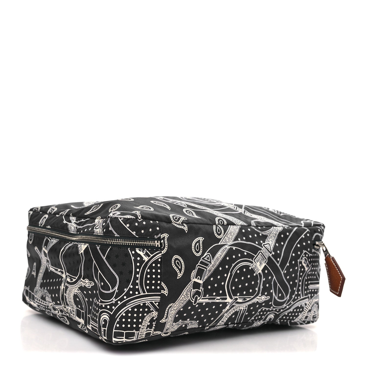 Hermes Silk Eperon d'Or Bandana Travelsilk PM Cube Bleu Nuit Fauve 3 of 11