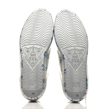 Gucci Miro Rubber Wax GucciGhost Print Mens New Ace Sneakers 9.5 Silver 5 of 11