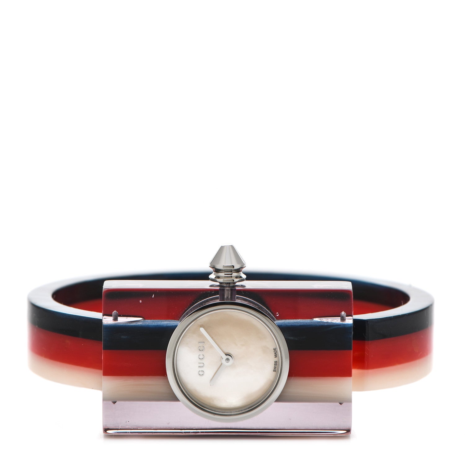 Gucci Stainless Steel Plexiglass Mother of Pearl 24mm Quartz Watch 2 of 5
