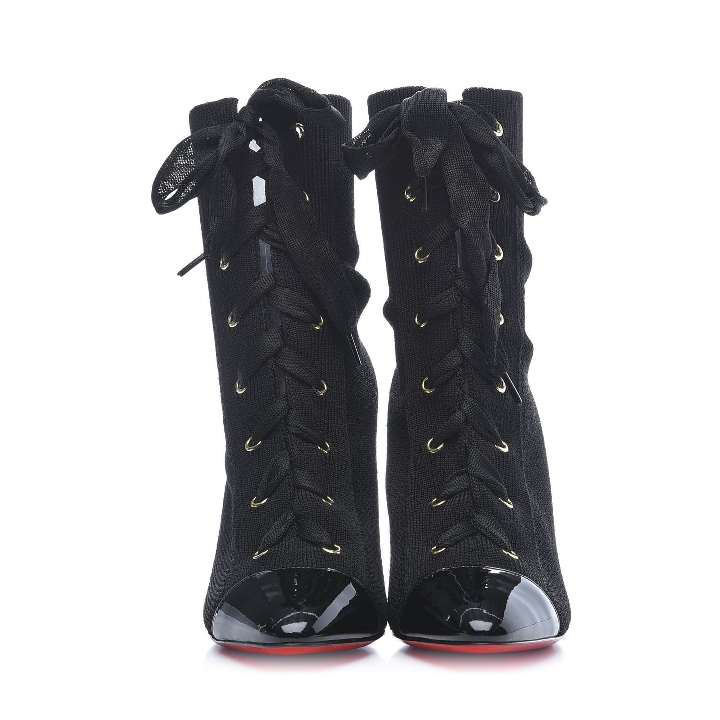 Patent Maille Tricot Frenchie 100 Ankle Boots 36 Black