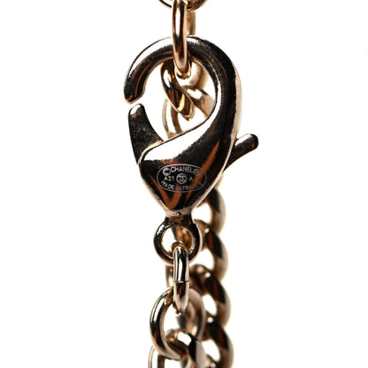 Chanel Pearl Crystal Chain CC Necklace Gold 3 of 4