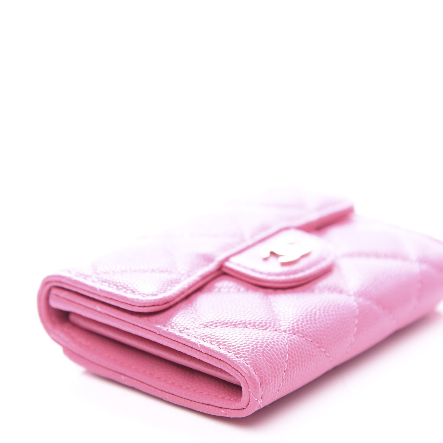 Chanel Caviar Quilted Flap Card Holder Wallet Pink 8 of 10