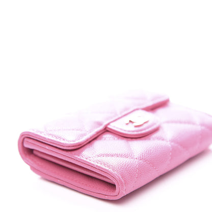Chanel Caviar Quilted Flap Card Holder Wallet Pink 8 of 10