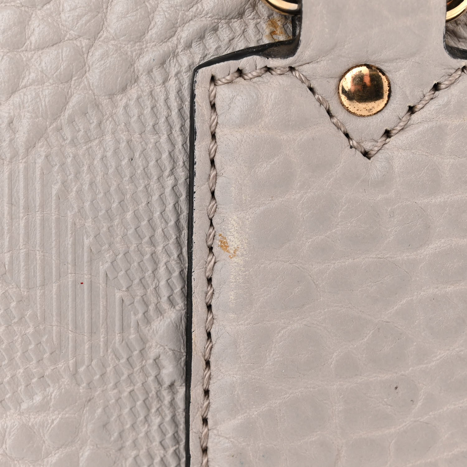 Burberry Heritage Grain Check Embossed Small Orchard Bowling Bag Pale Grey 12 of 12