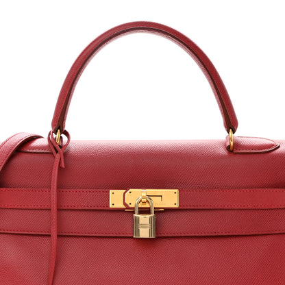 Hermes Courchevel Kelly Retourne 35 Rouge Vif 6 of 13