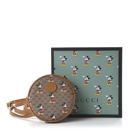 Gucci X DISNEY Mini Vintage GG Supreme Monogram Mickey Mouse Round Backpack Beige Vintage Sun Oil 9 of 9