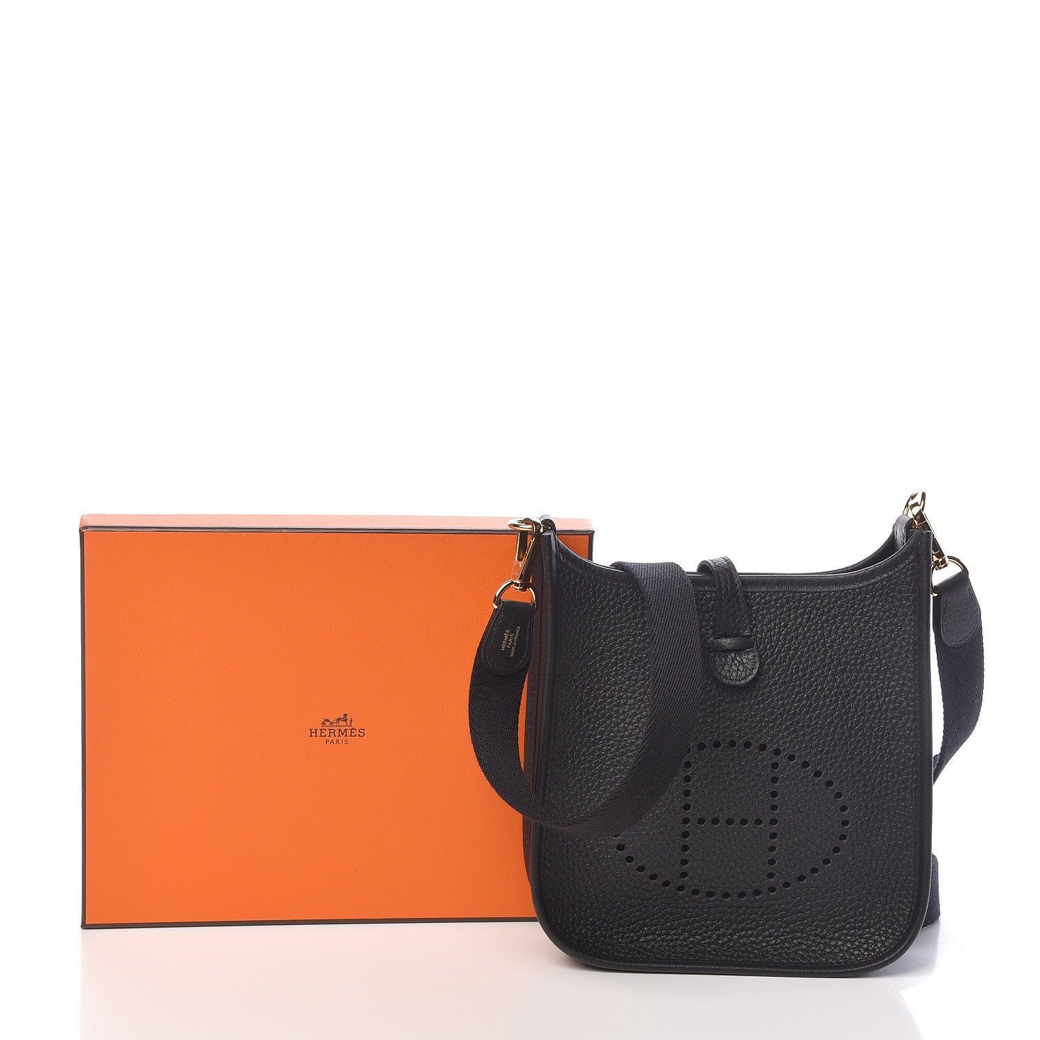 Hermes Taurillon Clemence Evelyne TPM Black 10 of 10