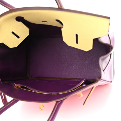 Hermes Epsom Horseshoe Birkin 30 Rose Confetti Jaune Poussin Anemone 5 of 10