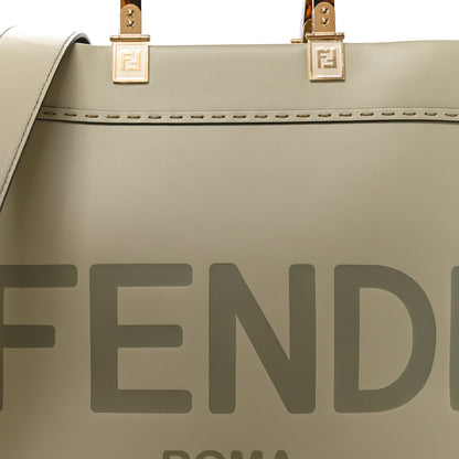 Fendi Vitello King Plexiglass Logo Embossed Medium Fendi Sunshine Shopper Tote Green Tea 5 of 7