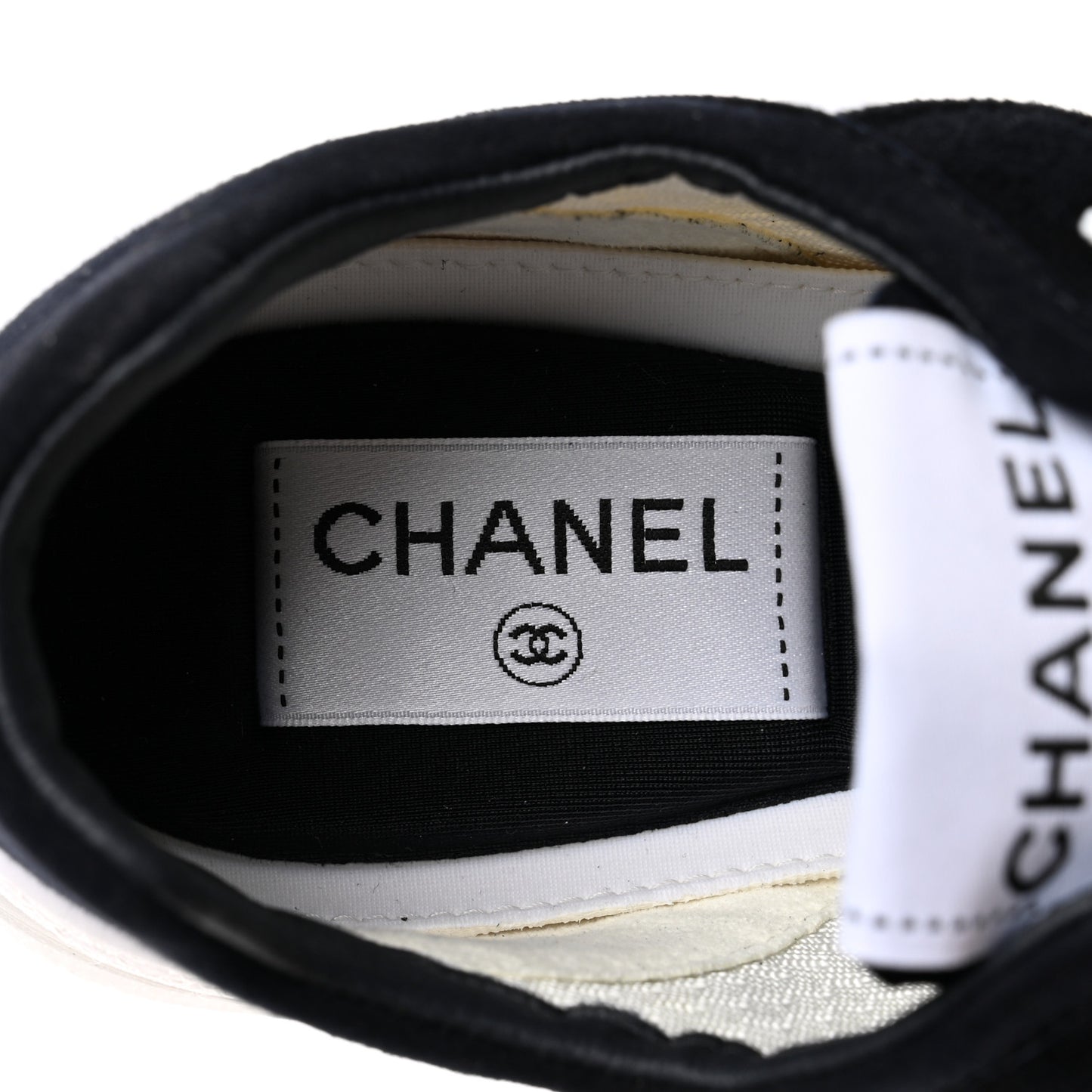 Fabric Suede Kidskin CC Sneakers 37.5 Dark Navy White