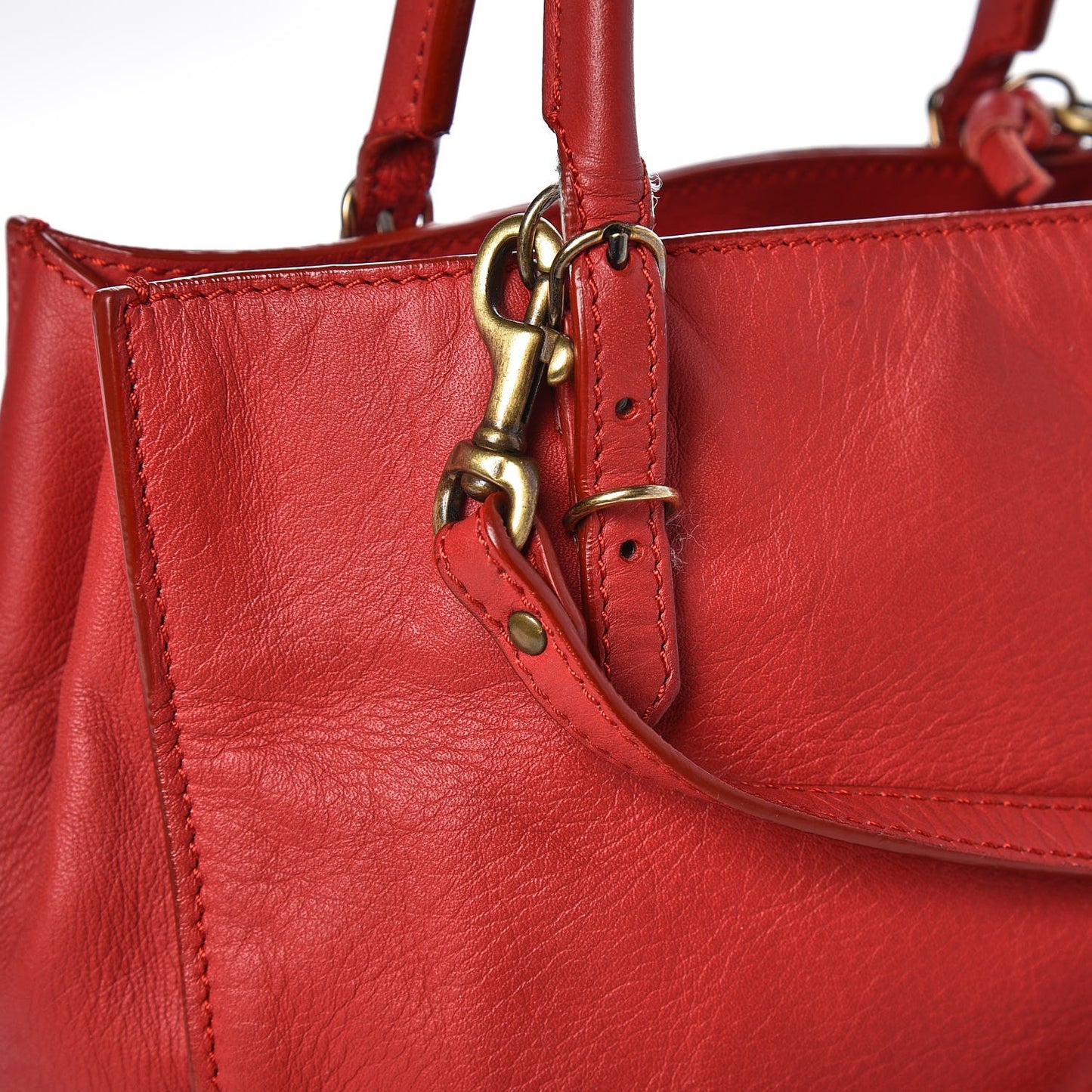 Veau Souple Papier Mini A4 Tote Rouge