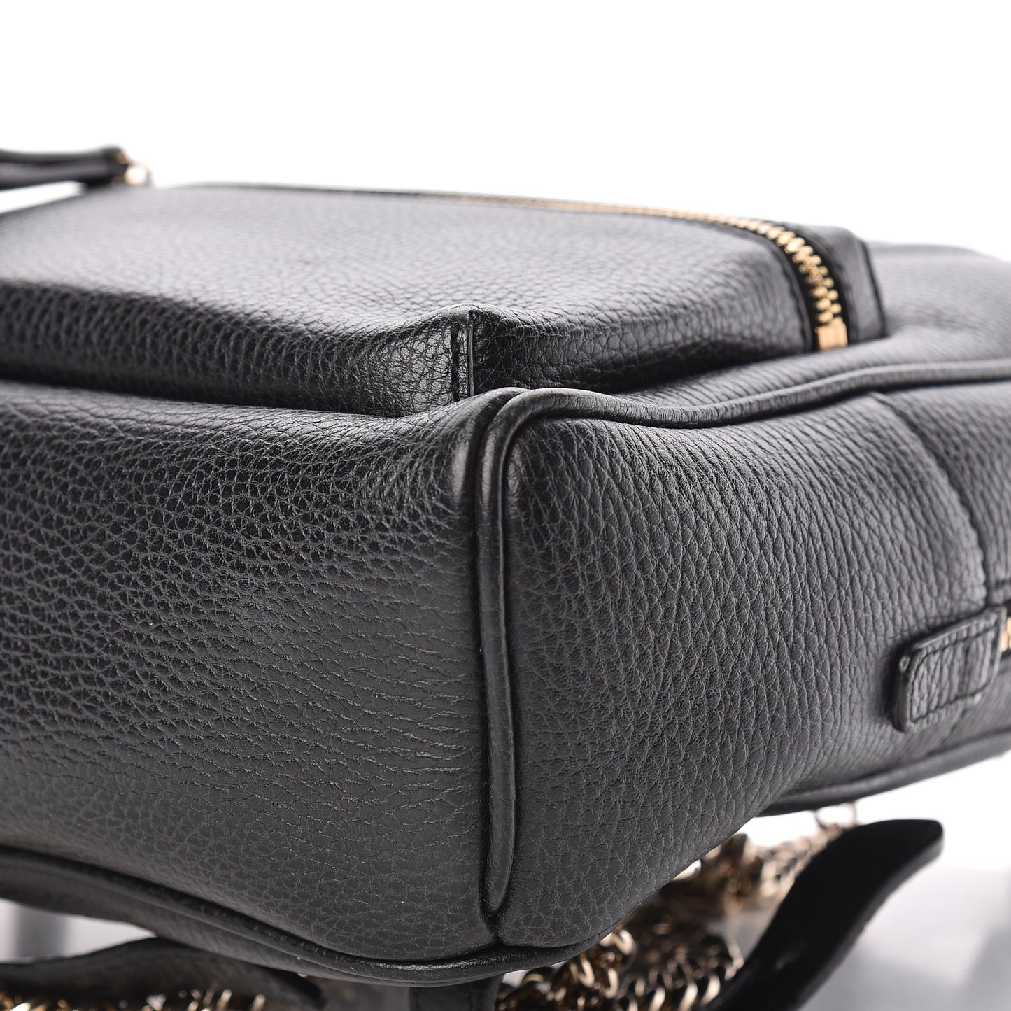 Pebbled Calfskin Soho Chain Backpack Black