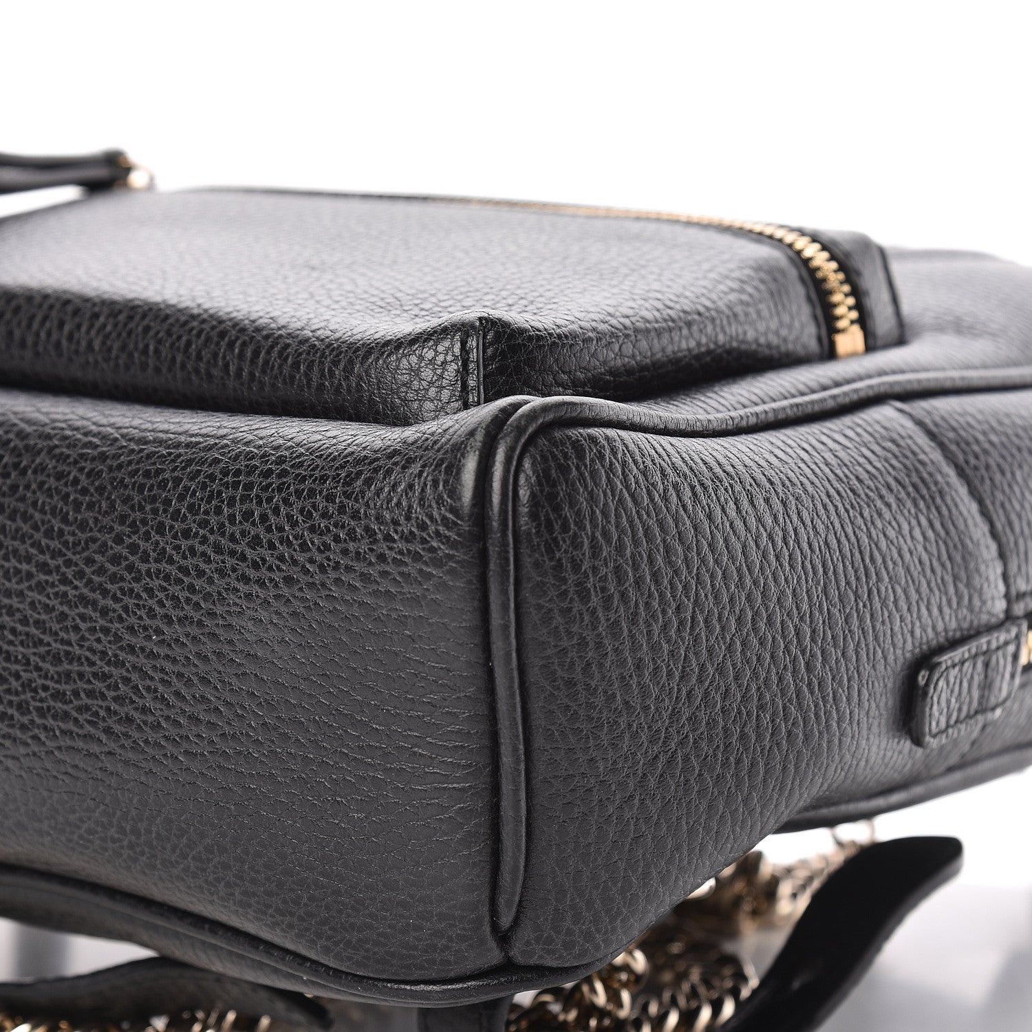 Gucci Pebbled Calfskin Soho Chain Backpack Black 9 of 18