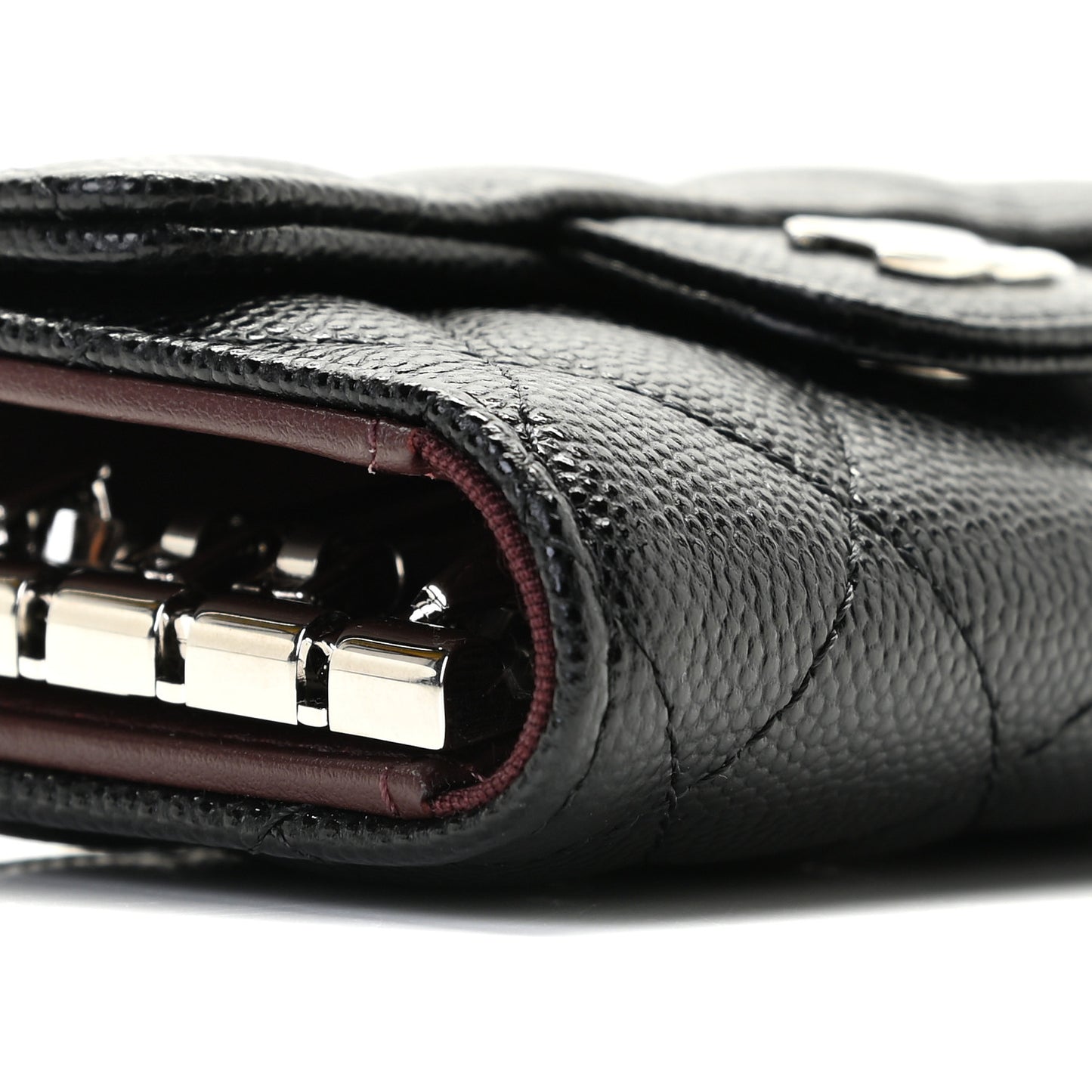 Caviar Quilted Classic 4 Key Holder Wallet Black