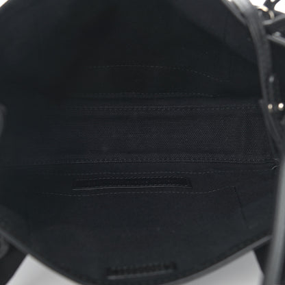 Balenciaga Cotton Canvas Calfskin Logo Print Navy Cabas XS Black White 6 of 10
