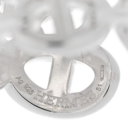 Hermes Sterling Silver GM Chaine d'Ancre Enchainee Band Ring 51 5.75 4 of 5