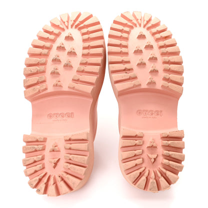 Gucci Rubber GG Monogram Perforated Elea Platform 55mm Lug Sole Sandals 41 Peachy Chic 6 of 9