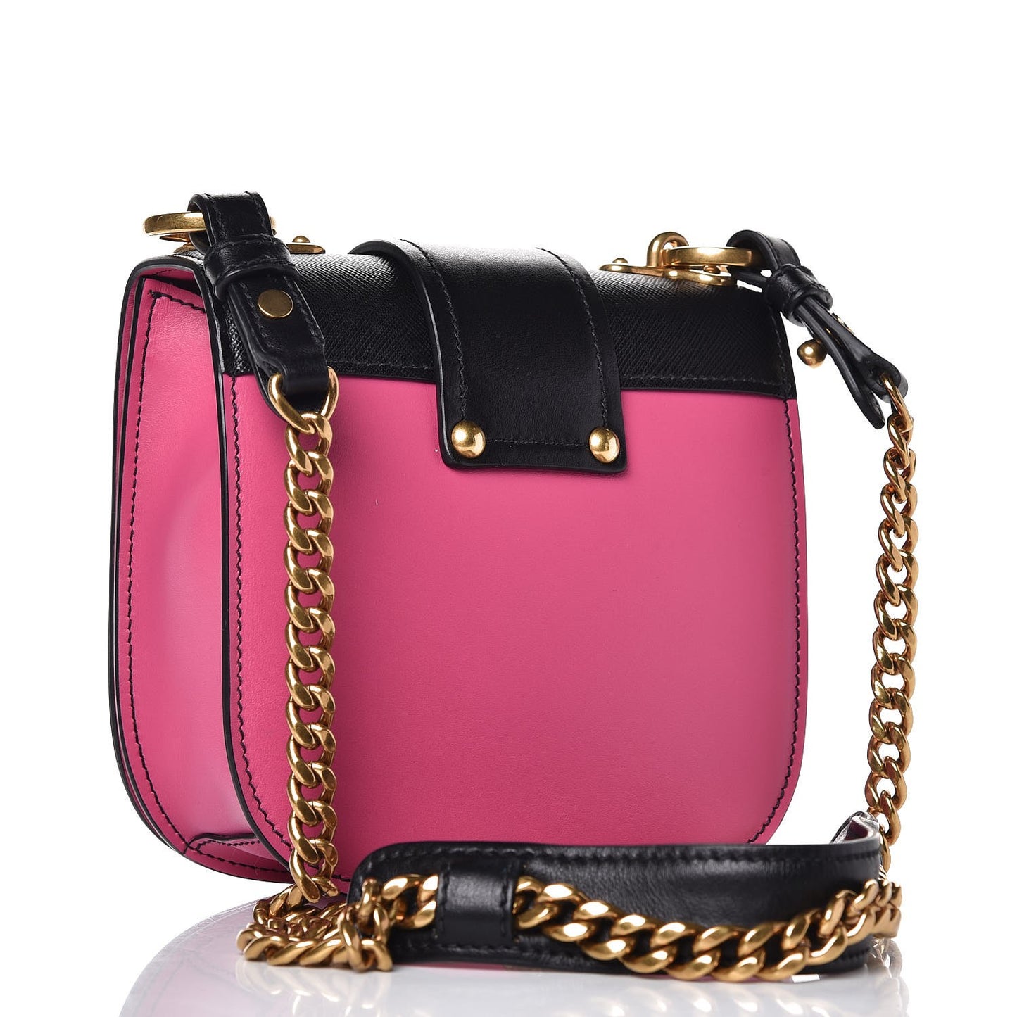 City Calf Saffiano Pionniere Bag Nero Black Fuxia