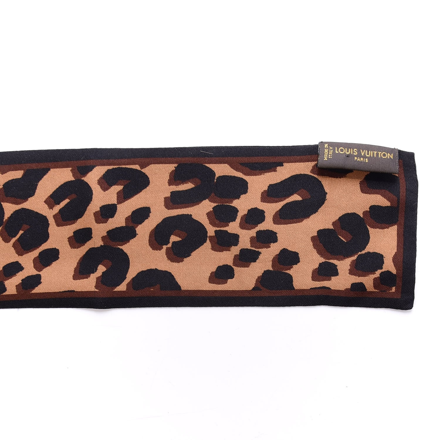 Louis Vuitton Silk Leopard Bandeau Scarf Marron 5 of 5