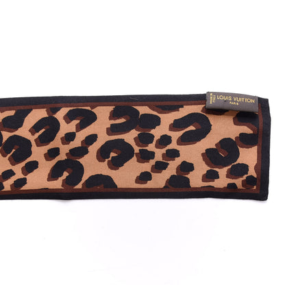 Louis Vuitton Silk Leopard Bandeau Scarf Marron 5 of 5