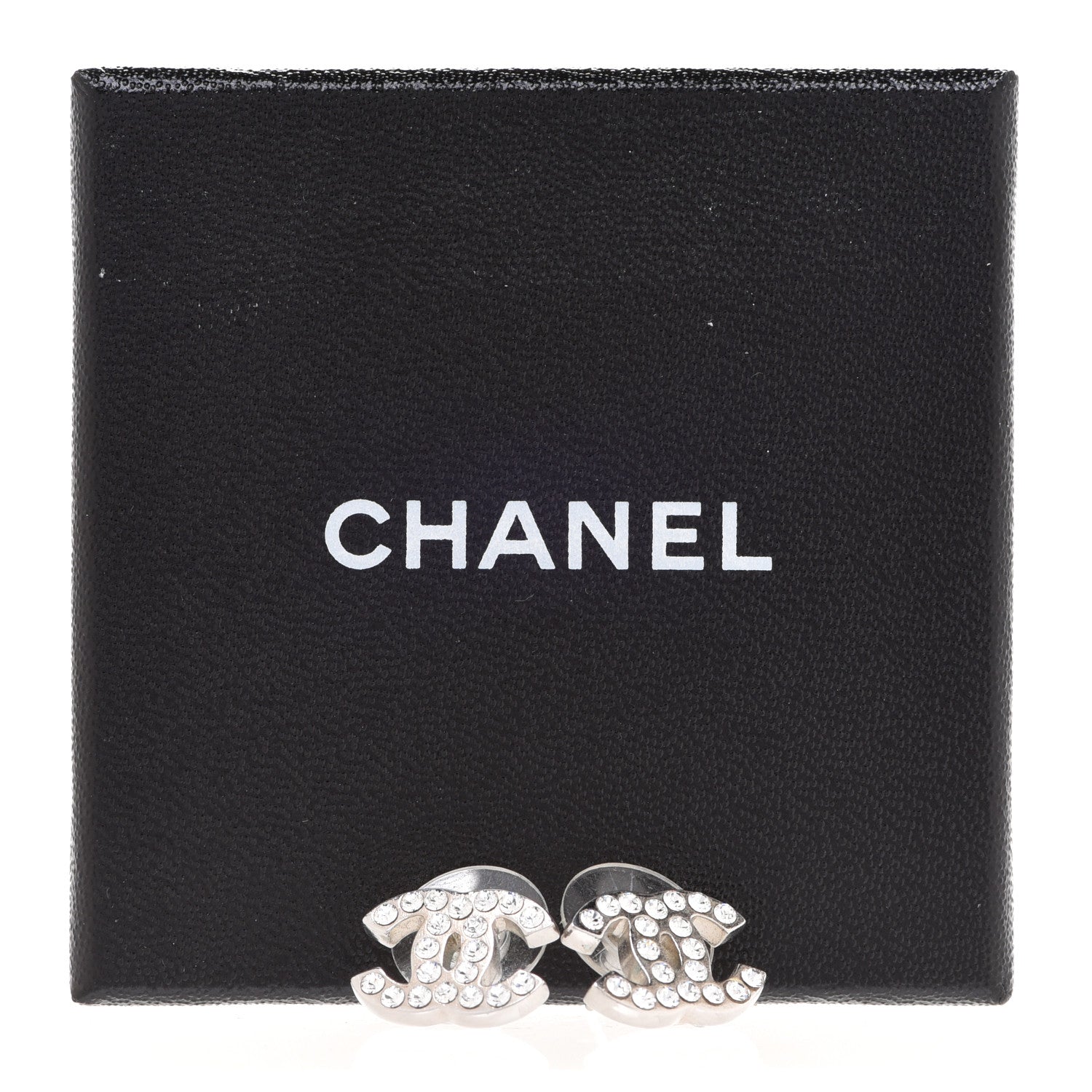 Chanel Crystal CC Earrings Silver 5 of 5