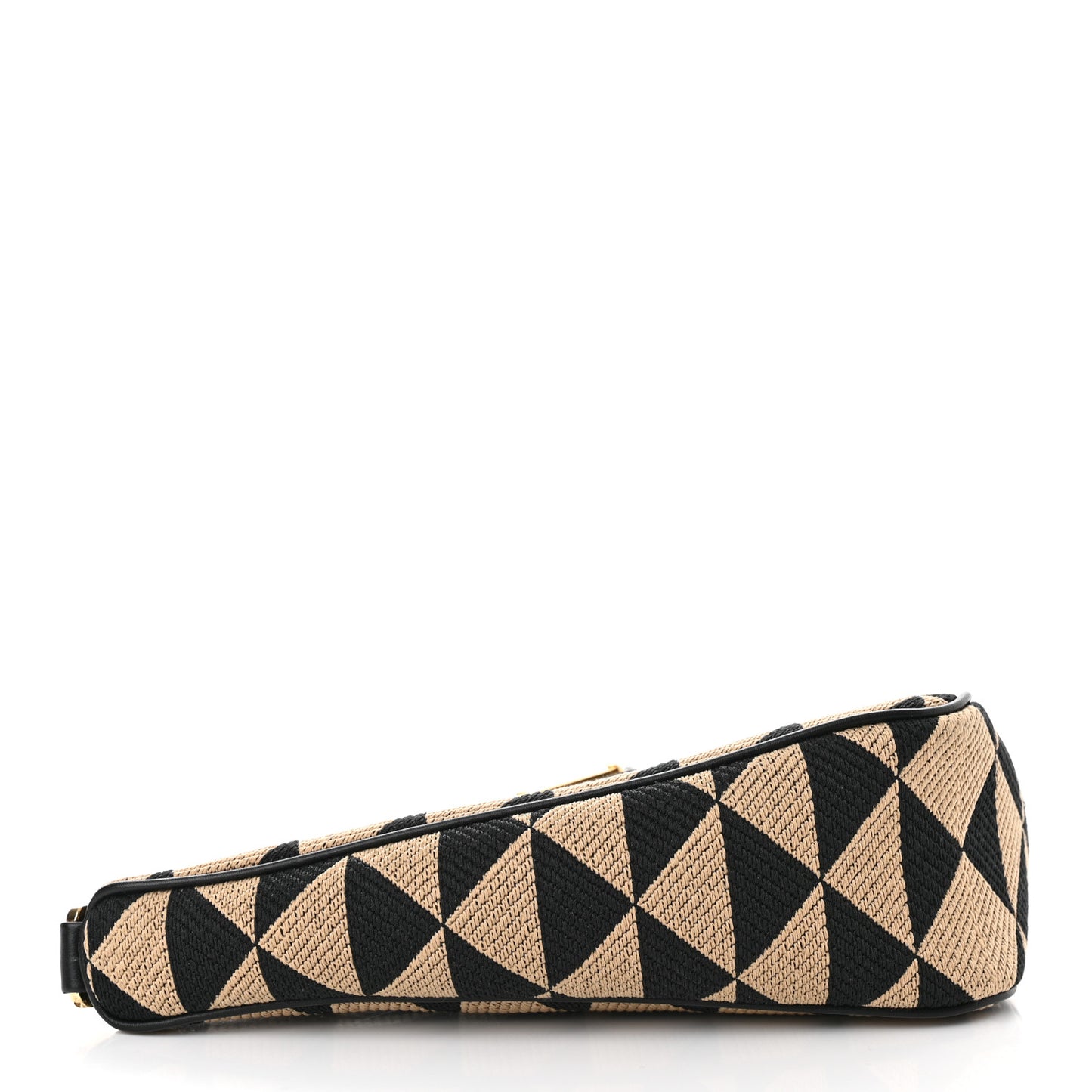 Jacquard Triangolo Symbole Embroidered Mini Triangle Bag Black Corda