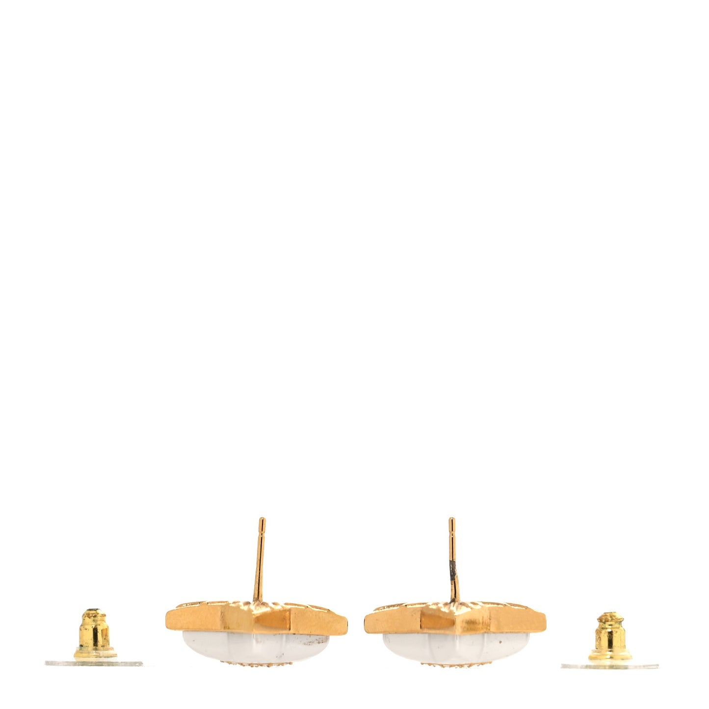 Pearl Crystal CC Star Earrings Gold