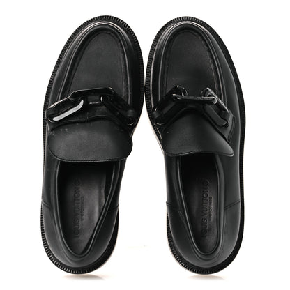 Louis Vuitton Calfskin Oversized Chain Academy Loafers 39 Black 2 of 14