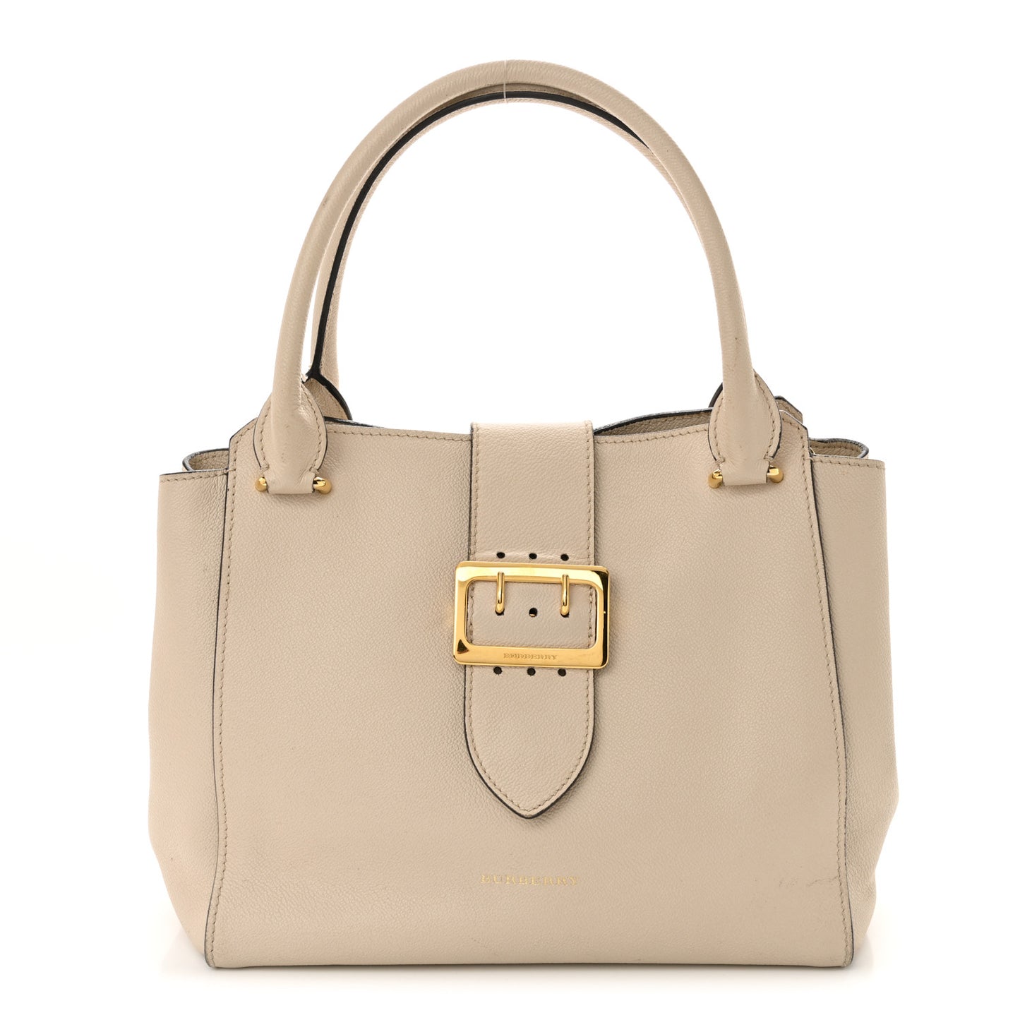 Soft Grain Calfskin Medium Buckle Tote Limestone