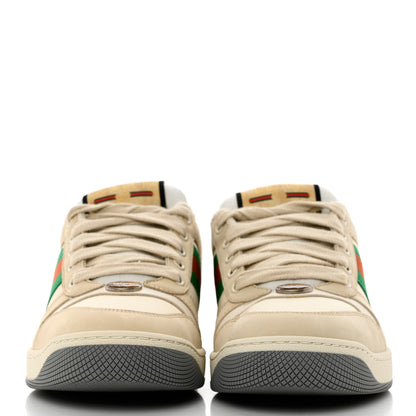Gucci Nylon Nubuck Web Womens Screener Sneakers 37.5 Mystic White Dusty Milk 2 of 12