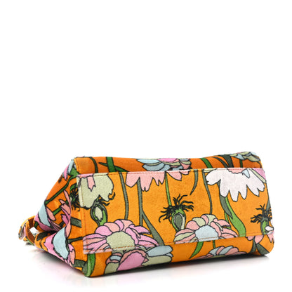 Fendi Velvet Chenille Maxi Daisies Mini Peekaboo Iconic Satchel Arancio Multicolor 3 of 4