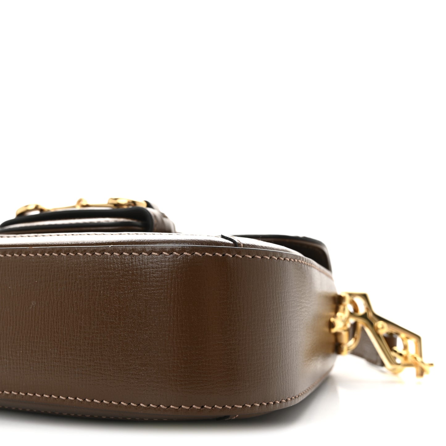 GG Supreme Monogram Azalea Calfskin Web Mini Horsebit 1955 Shoulder Bag Beige Ebony Brown Sugar