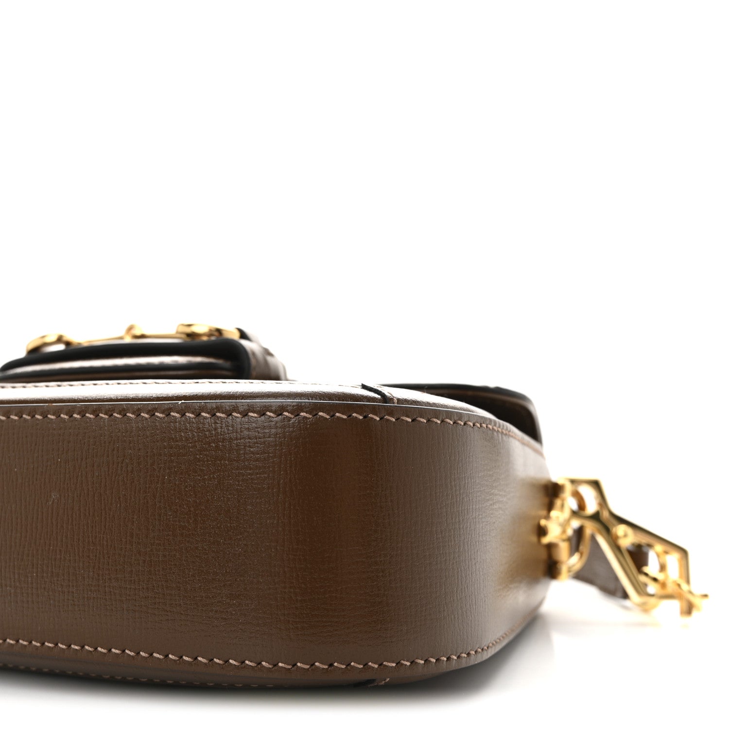 Gucci GG Supreme Monogram Azalea Calfskin Web Mini Horsebit 1955 Shoulder Bag Beige Ebony Brown Sugar 10 of 10
