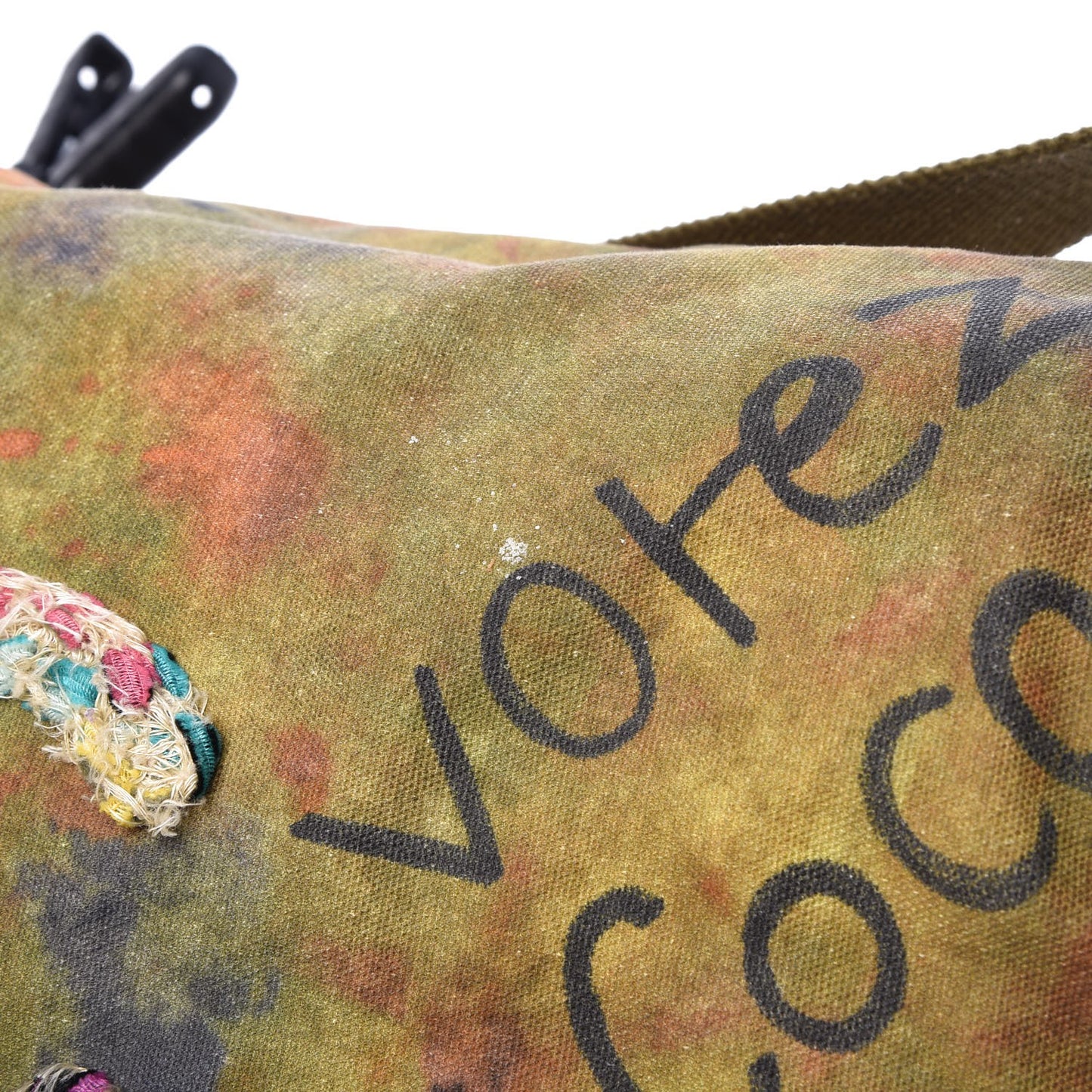 Washed Toile Large Graffiti On The Pavements Messenger Khaki Multicolor