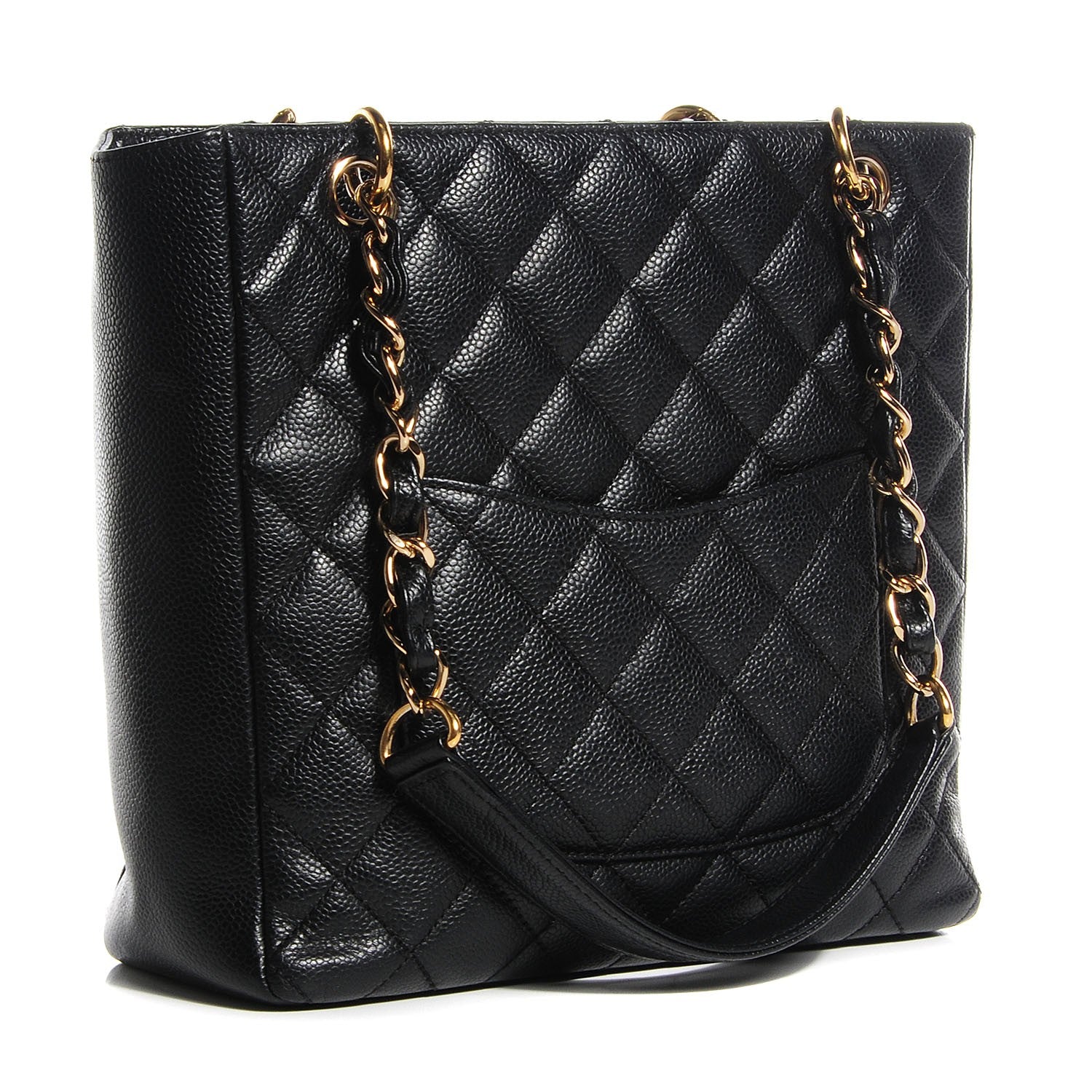 Chanel Caviar Quilted Petit Shopping Tote PST Black 3 of 7