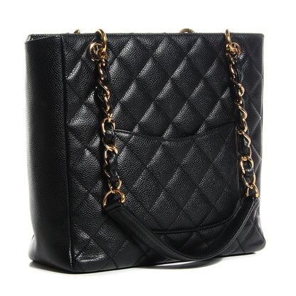 Chanel Caviar Quilted Petit Shopping Tote PST Black 3 of 7