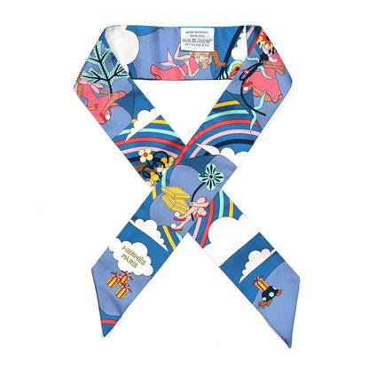 Hermes Silk Carres Volants Twilly Bleu Jaune Vif Multicolor 1 of 4