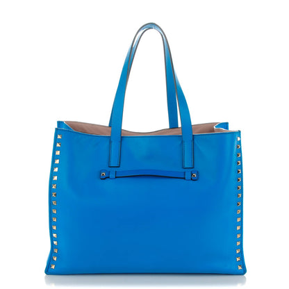 Valentino Garavani Nappa Medium Rockstud Soft Tote Blue Fluo 1 of 7
