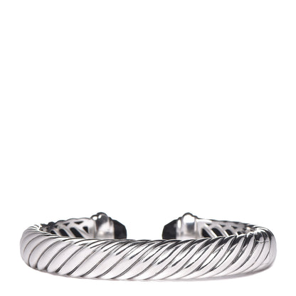 David Yurman Sterling Silver Black Onyx 10mm Sculpted Cable Bracelet 3 of 5