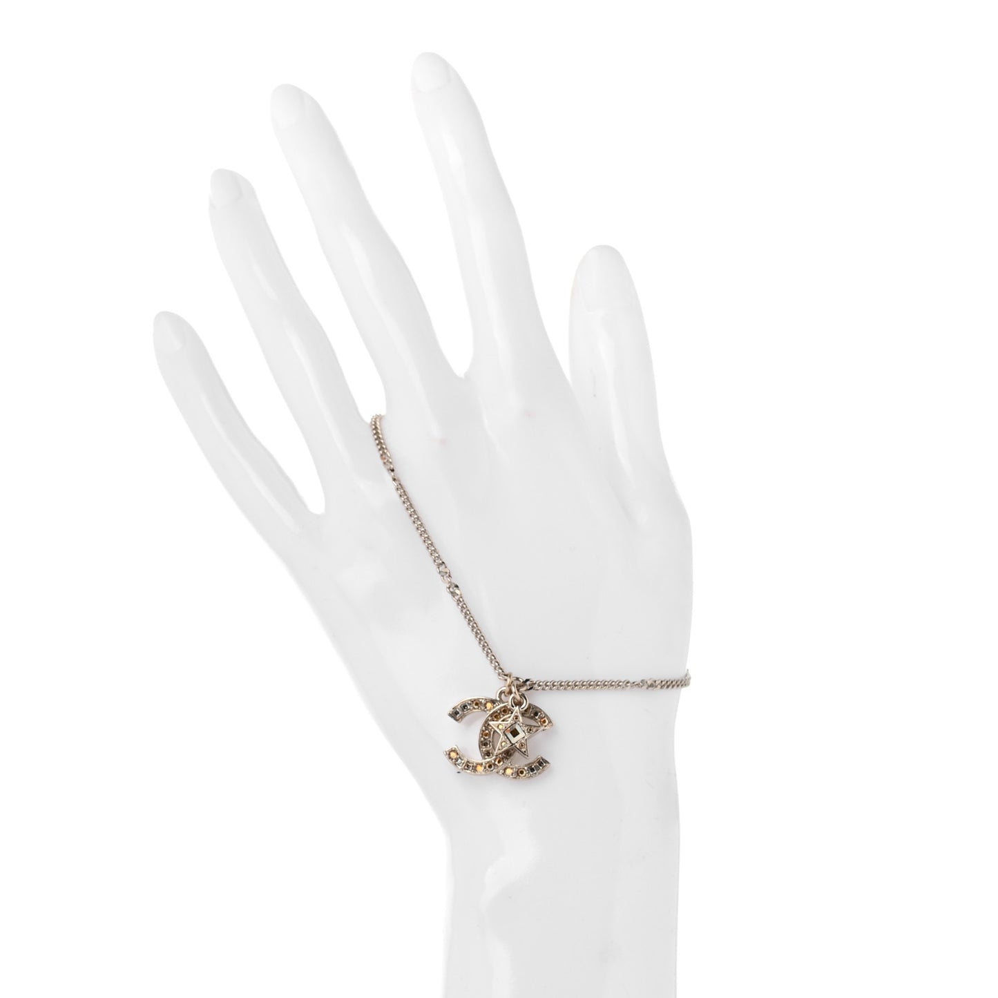Pearl Crystal CC Star Bracelet Gold