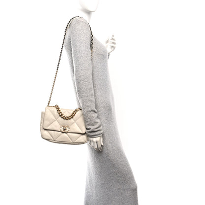 Chanel Goatskin Quilted Medium Chanel 19 Flap Beige 2 of 10
