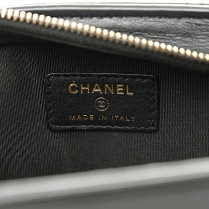 Chanel Lambskin Quilted Square Front Pocket Clutch With Chain Black 6 of 14