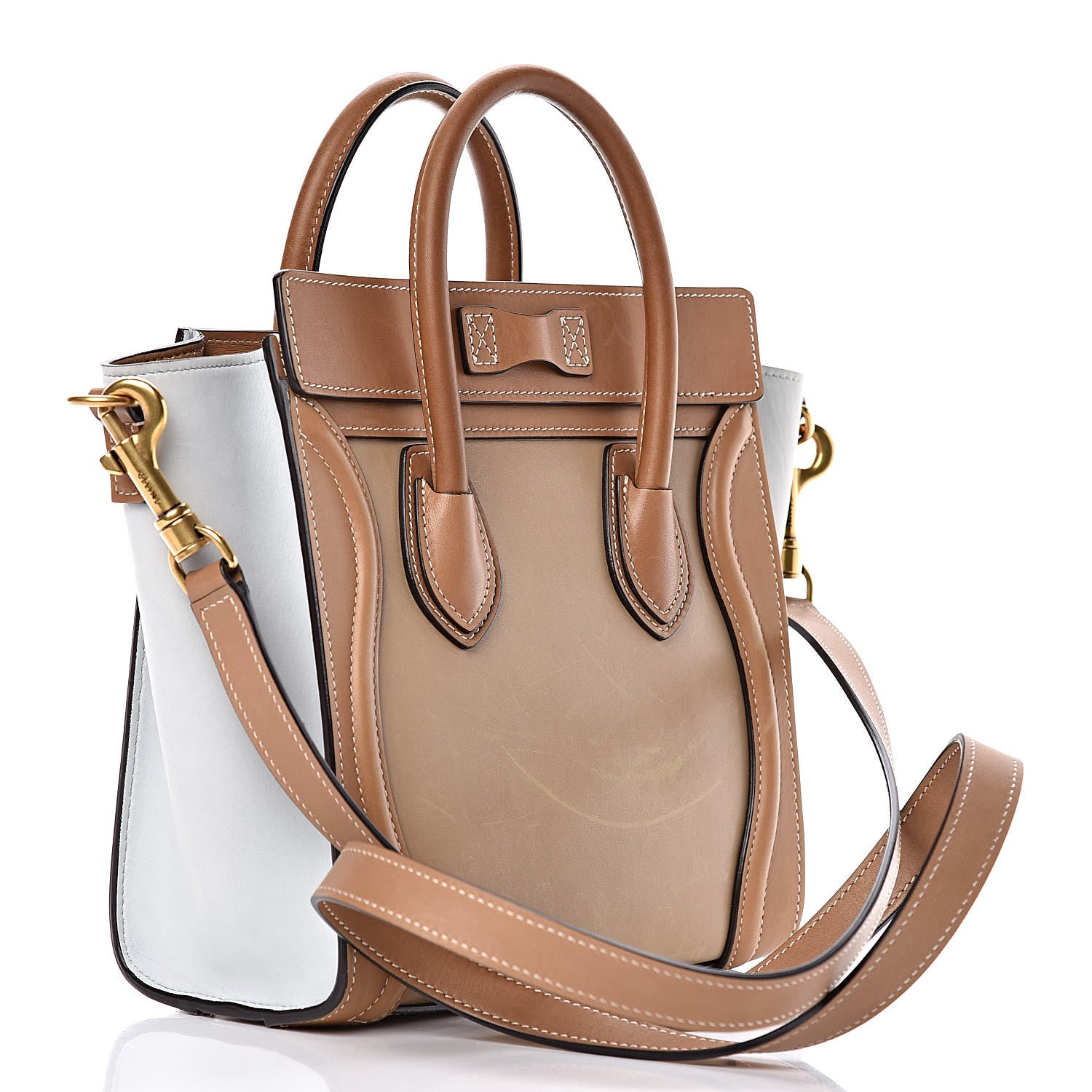 Celine Smooth Calfskin Suede Nano Tri-Color Luggage Multicolor 3 of 16