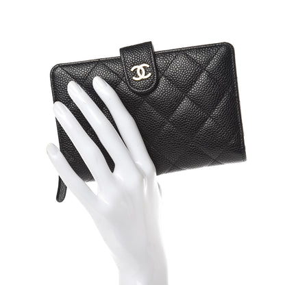 Chanel Caviar Quilted Zipped Pocket Wallet Black 2 of 9