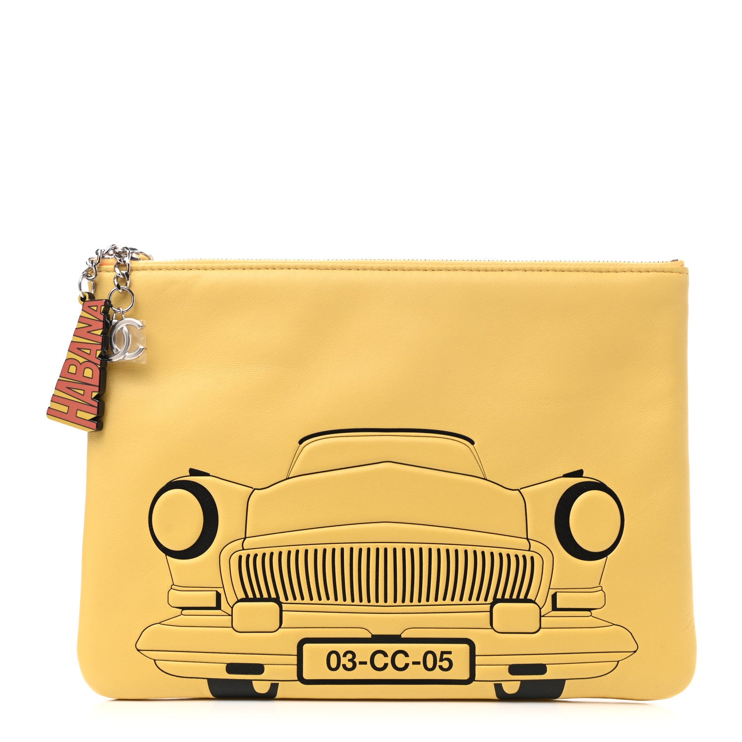 Chanel Lambskin Medium Cuba Car Cosmetic Case Yellow 1 of 7