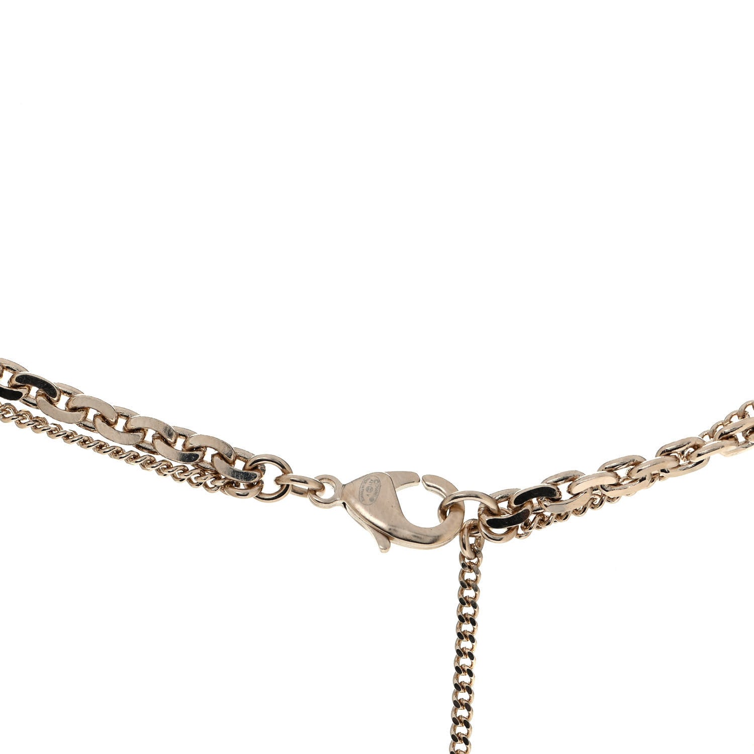 Chanel Crystal CC Multi Strand Chain Necklace Gold 3 of 4